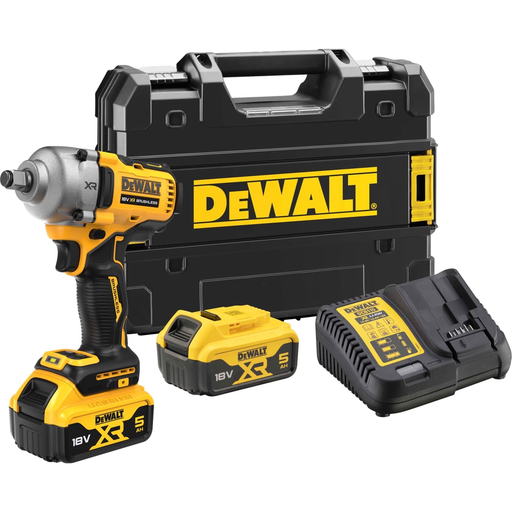 Изображение товара Аккумуляторный гайковерт DEWALT DCF891P2T, 18 В, 1084 Нм, 3250 уд/мин, с 2 АКБ 5 Ач и ЗУ, в кейсе TSTAK DCF891P2T-QW