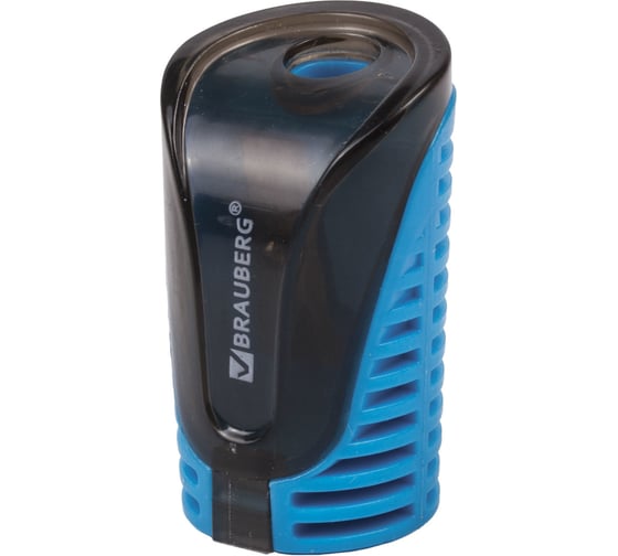 Изображение товара Точилка BRAUBERG Cell с контейнером, пластиковая, овальная, цвет корпуса ассорти, 226944