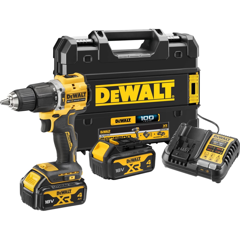 Изображение товара Аккумуляторная ударная дрель-шуруповерт DEWALT DCD100YM2T 18В комплект 2 АКБ и зарядное