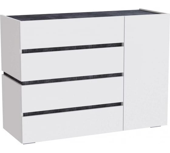 Изображение товара Комод Woodville Атлон белый/бетон темный 593707