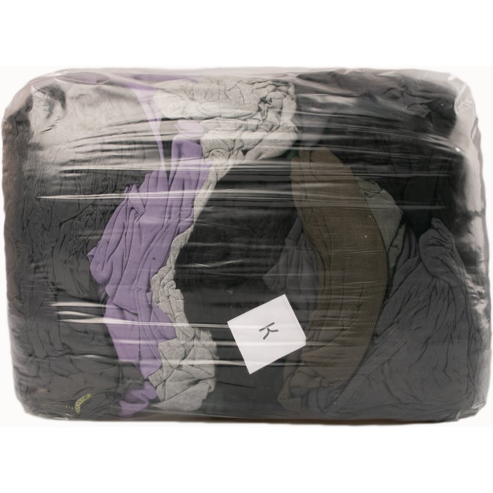 Изображение товара Крупная ветошь обтирочная Ивата трикотаж брикет 10 кг для уборки и хозяйственных работ