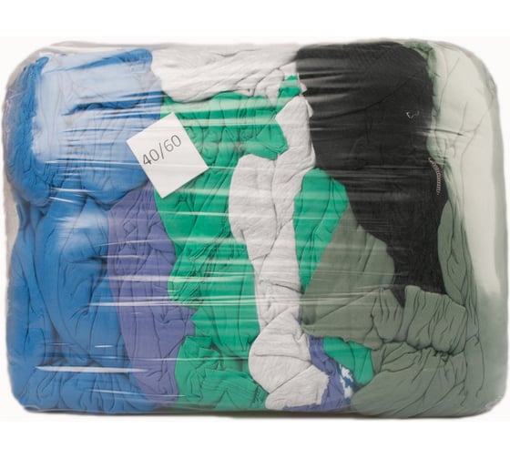 Изображение товара Ветошь обтирочная Ивата трикотаж новый 40*60 см, брикет 10 кг 4687205810229