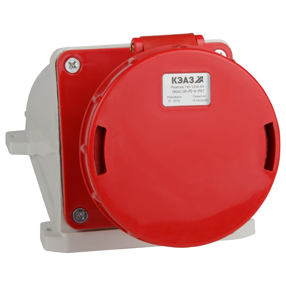 Изображение товара Розетка для монтажа на поверхность КЭАЗ IP67 125А 380В 3Р+РЕ+N