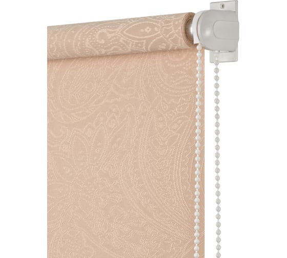 Изображение товара Рулонная штора ПраймДекор Пейсли жаккард миниролло, крем-брюле, 73х170 см 3073065