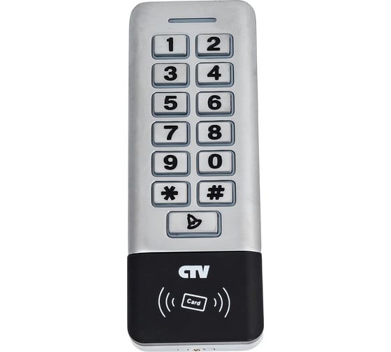 Изображение товара Контроллер-считыватель CTV KR20EM с кодонаборной панелью для считывания кодов бесконтактных идентификаторов формата EM-MARI управления одним исполнительным устройствам. 10-0000529