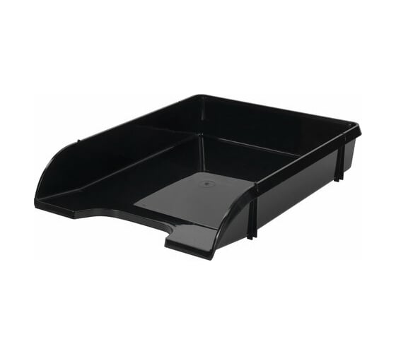 Изображение товара Горизонтальный лоток для бумаг BRAUBERG Classic 330х240х62 мм черный 237285