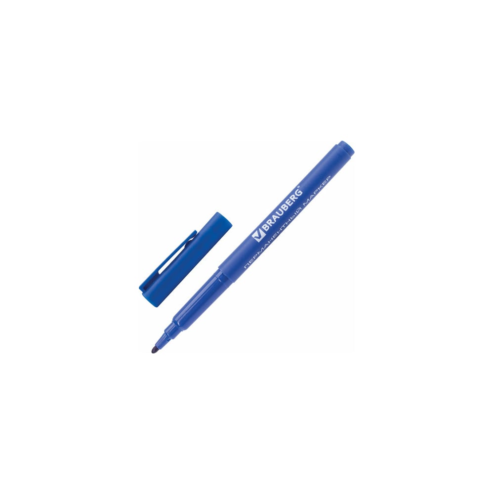Нестираемый перманентный маркер BRAUBERG маркер перманентный пулевидный 3 мм синий crown multi marker cpm 800