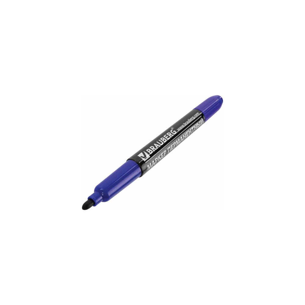 Нестираемый двусторонний перманентный маркер BRAUBERG маркер crown перманентный синий 3мм cpm 800с