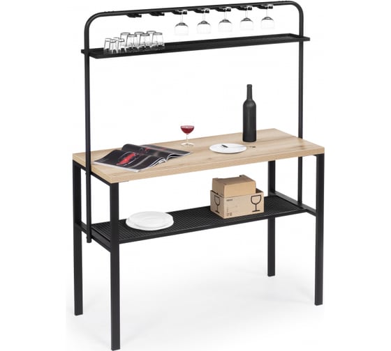 Изображение товара Барный стол Woodville Нари 120х50х171 см делано/черный матовый 607977