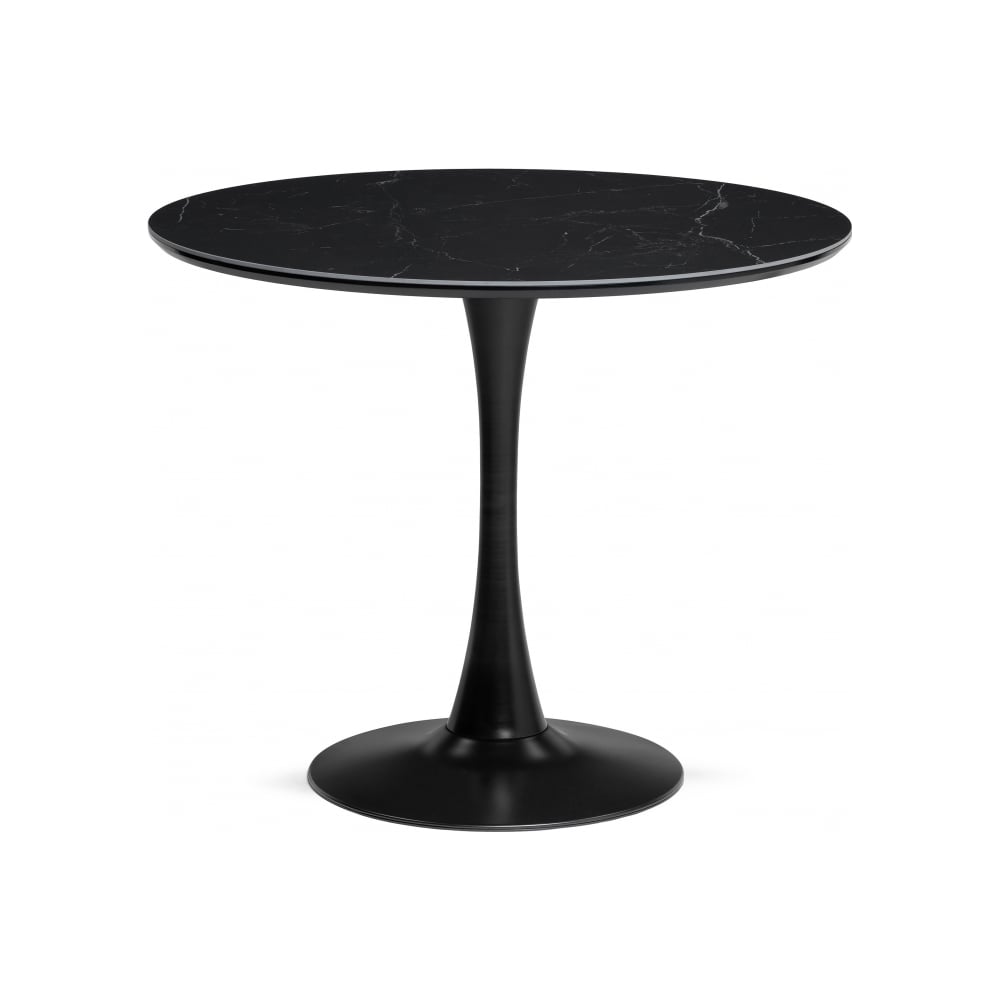 Изображение товара Керамический стол Woodville Тулип 90х73 см черный мрамор черный