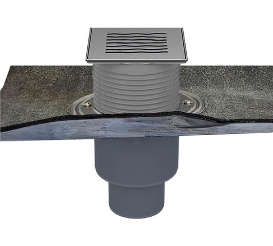 Изображение товара Трап с сухим сифоном HL "Primus blue", с полимербитумным полотном, с решеткой 3123 (КЛИК-КЛАК),DN50/75/110 310HPrblue-3123