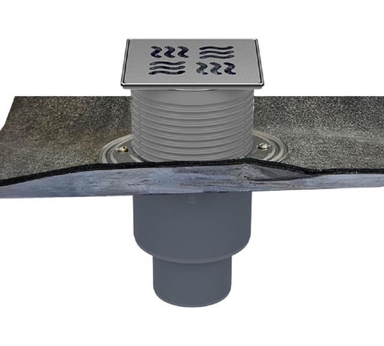 Изображение товара Трап с сухим сифоном HL "Primus blue", с полимербитумным полотном, с решеткой 3125 (КЛИК-КЛАК),DN50/75/110 310HPrblue-3125