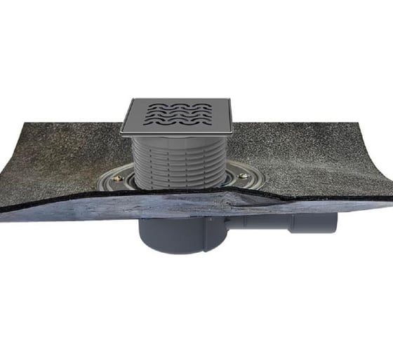 Изображение товара Трап с сухим сифоном HL "Primus blue", с полимербитумным полотном, с решеткой 3121 (КЛИК-КЛАК),DN40/50  510HPrblue-3121