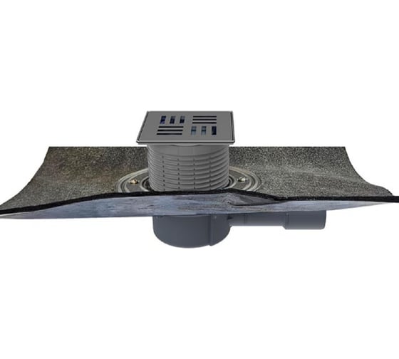 Изображение товара Трап с сухим сифоном HL "Primus blue", с полимербитумным полотном, с решеткой 3124 (КЛИК-КЛАК),DN40/50 510HPrblue-3124