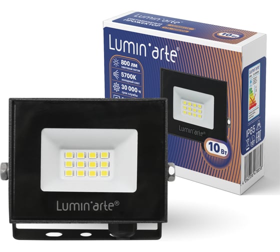 Изображение товара Прожектор Lumin'arte мощностью 10Вт 5700К IP65 800лм серый корпус LFL-10W/06