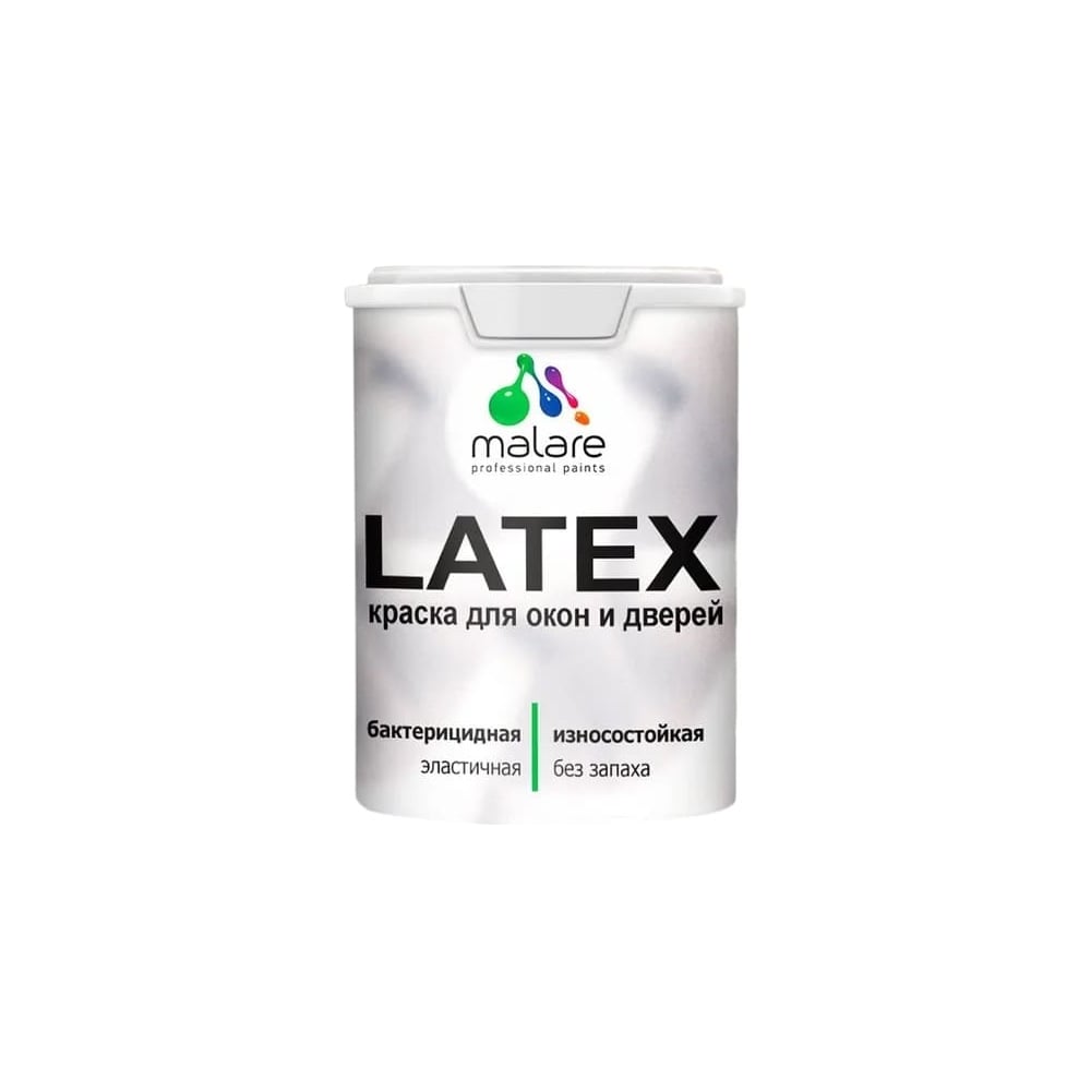 Изображение товара Резиновая краска для дверей и окон MALARE Latex по дереву 1 кг летний бриз