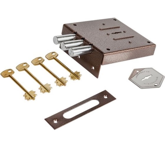 Изображение товара Накладной замок CERBER ЗНУ-М С2-М 116 торцевая планка полный комплект 2437