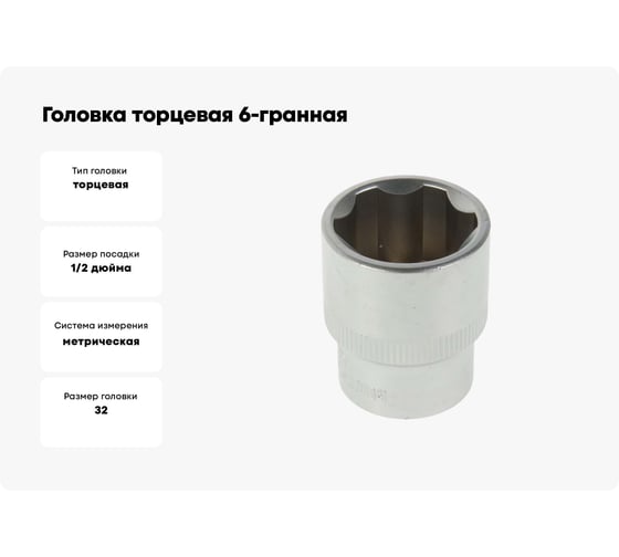 Изображение товара Головка торцевая 6-гранная 32 мм Сервис Ключ 77532