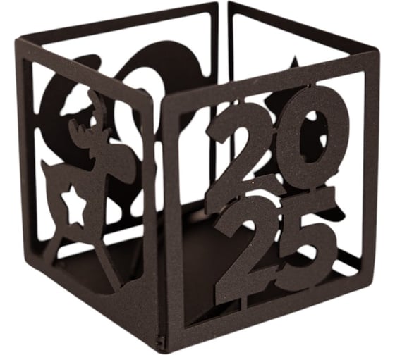 Изображение товара Металлический подсвечник WHEHOME КУБ2025 черный WHdb20240034