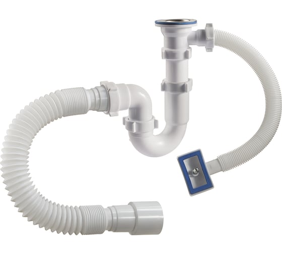 Изображение товара Прямоточный сифон ORIO 1 1/2 40, с переливом, с гибкой трубой 40-40/50 S-41049