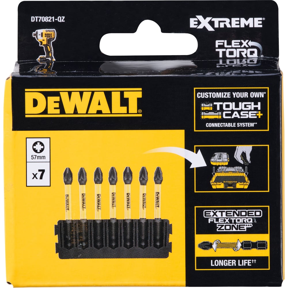 Изображение товара Бита DEWALT PZ2, 57 мм, 7 шт DT70821-QZ Изображение товара Бита DEWALT PZ2, 57 мм, 7 шт DT70821-QZ