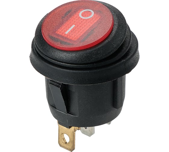 Изображение товара Выключатель клавишный TDM ELECTRIC KCD2-101N/FS 250В AC/DC, 1P, 6А, (3с), ON-OFF, черный корпус, красная клавиша, LED, IP54 TDM SQ0746-0150