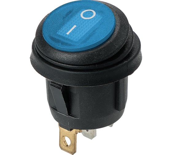 Изображение товара Выключатель клавишный TDM ELECTRIC KCD2-101N/FS 250В AC/DC, 1P, 6А, (3с), ON-OFF, черный корпус, синяя клавиша, LED, IP54 TDM SQ0746-0151