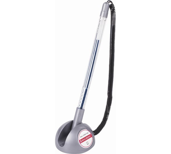 Изображение товара Ручка BRAUBERG шариковая настольная Counter Pen СИНЯЯ пружинка корпус серебристый 05мм  143258