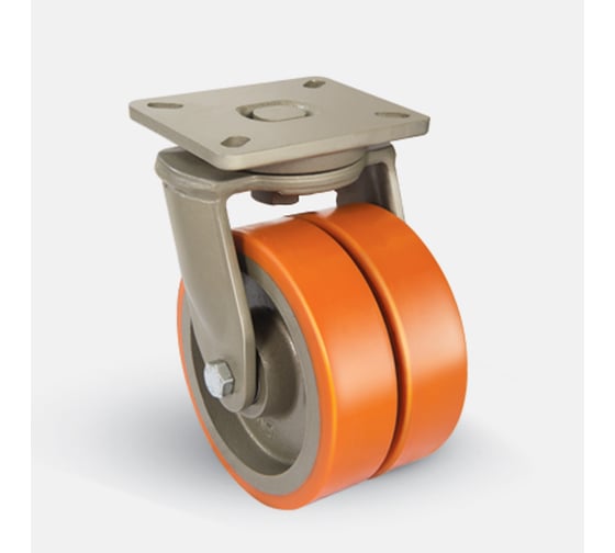 Изображение товара Колесо полиуретановое сдвоенное неповоротное 250 мм MFK-TORG EW02-VBP-250