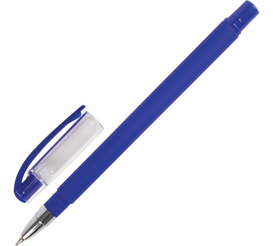 Изображение товара Ручка 12 шт в упаковке BRAUBERG шариковая масляная Matt СИНЯЯ корпус синий узел 07мм линия 035мм  142486