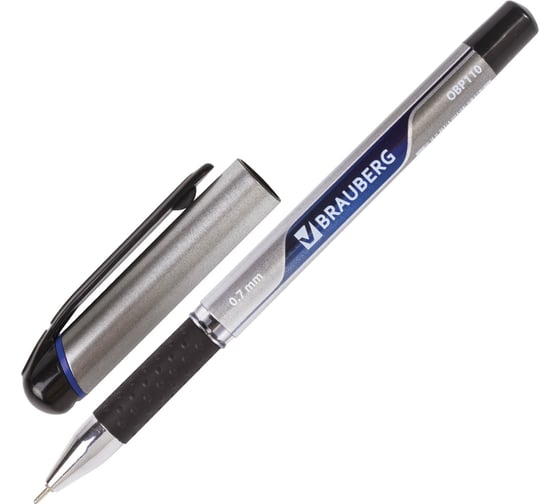 Изображение товара Ручка 12 шт в упаковке BRAUBERG шариковая масляная с грипом Signature СИНЯЯ печать 07мм линия 035мм  142688