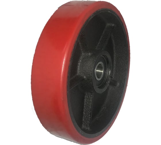 Изображение товара Колесо красное б/г полиуретановое без кронштейна 180 мм MFK-TORG 1040180 V