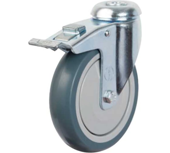 Изображение товара Колесо с кронштейном, креплением под болт и тормозом EMES ER04MBT80X32F12