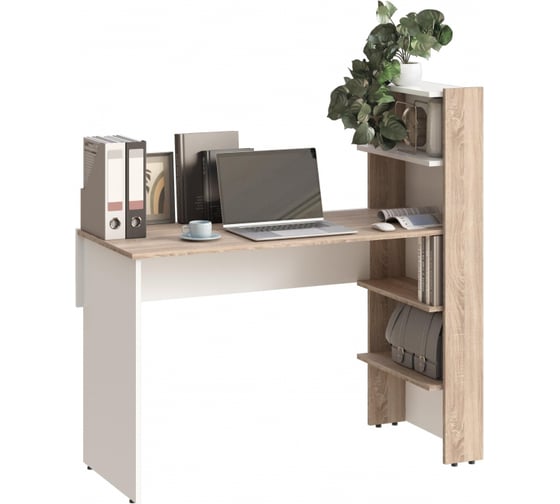 Изображение товара Компьютерный стол Woodville Арлет сонома/белый 602814