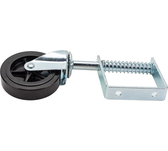 Изображение товара Колесо опорное для гаражных ворот с пружиной поворотное 100 мм обрезиненное MFK-TORG 3640-T16-HR