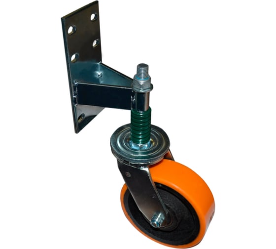 Изображение товара Колесо опорное для гаражных ворот с пружиной поворотное полиуретановое 160 мм MFK-TORG N6660-GW01-OPCI