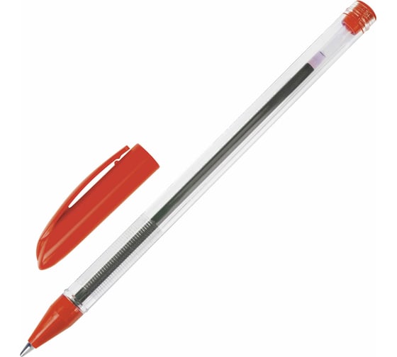 Изображение товара Ручка 12 шт в упаковке BRAUBERG шариковая масляная Rite-Oil КРАСНАЯ корпус прозрачный 07мм линия 035мм  142148