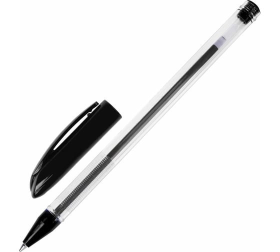 Изображение товара Ручка 12 шт в упаковке BRAUBERG шариковая масляная Rite-Oil ЧЕРНАЯ корпус прозрачный 07мм линия 035мм  142147