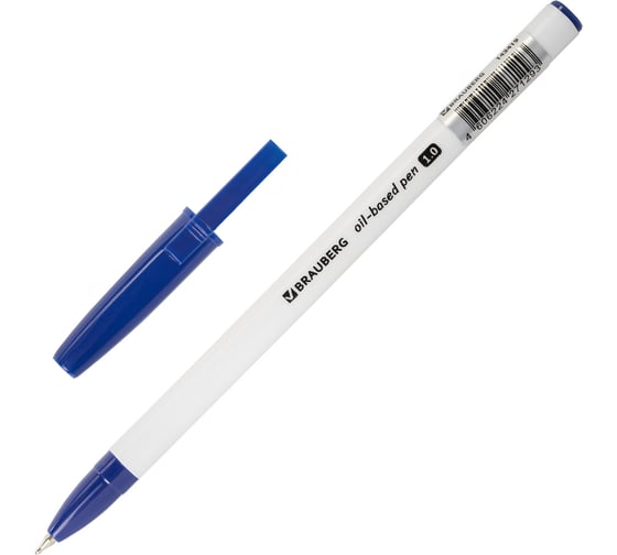 Изображение товара Ручка 48 шт в упаковке BRAUBERG шариковая масляная Stick Medium СИНЯЯ узел 1мм линия 05мм  143419