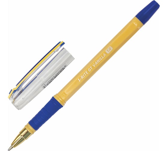 Изображение товара Ручка 12 шт в упаковке BRAUBERG шариковая масляная с грипом "i-Rite GT Vanilla" СИНЯЯ корпус кремовый 1мм  143304