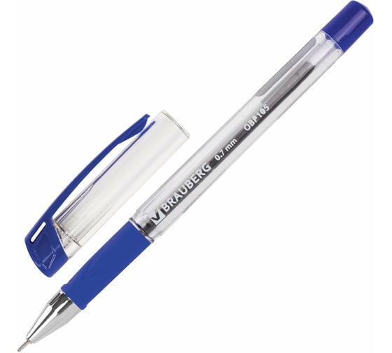 Изображение товара Ручка 12 шт в упаковке BRAUBERG шариковая масляная с грипом Active СИНЯЯ пишущий узел 07мм линия 035мм  142683