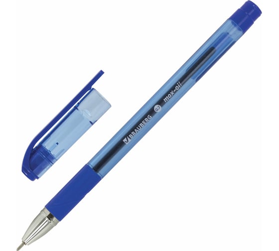 Изображение товара Ручка 12 шт в упаковке BRAUBERG шариковая масляная с грипом Max-Oil Tone СИНЯЯ узел 07мм линия 035мм 142693