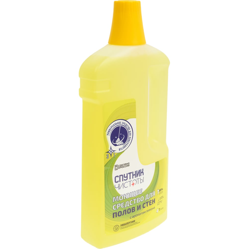 Изображение товара Моющее средство для полов и стен Спутник чистоты с ароматом лимона 1 л