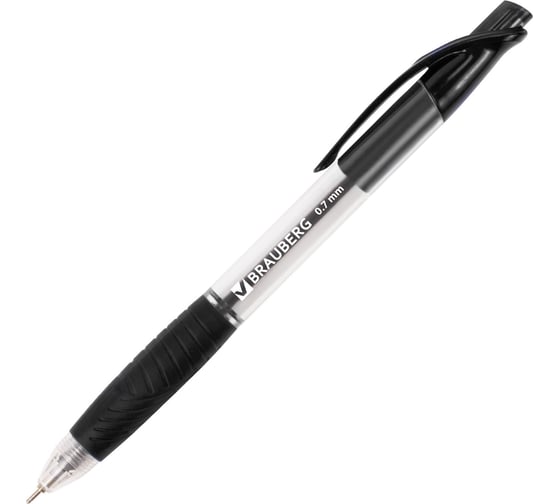 Изображение товара Ручка 12 шт в упаковке BRAUBERG шариковая масляная автомат. с грипом Jet ЧЕРНАЯ 07мм линия 035мм 142133