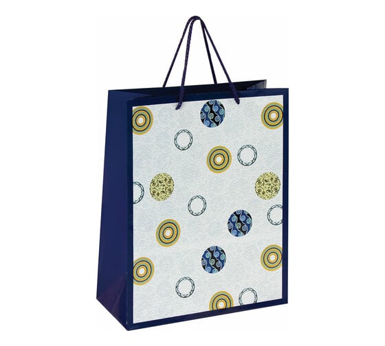 Изображение товара Пакет подарочный 12 шт в упаковке Золотая сказка 26x127x324 см "Кольца и круги" ламинированный  606602