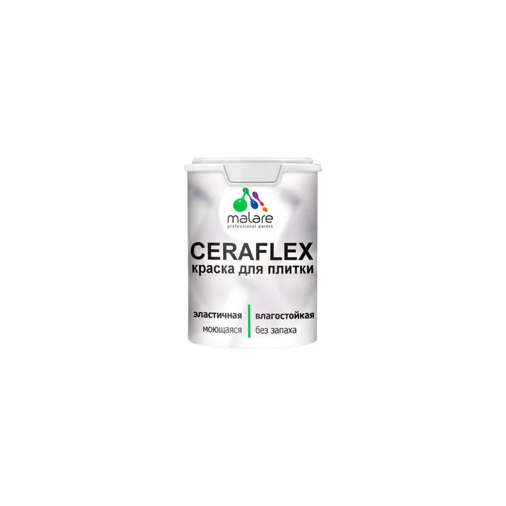 Изображение товара Резиновая краска для плитки MALARE Ceraflex, моющаяся, без запаха, полуглянцевая, пьяная вишня, 1 к