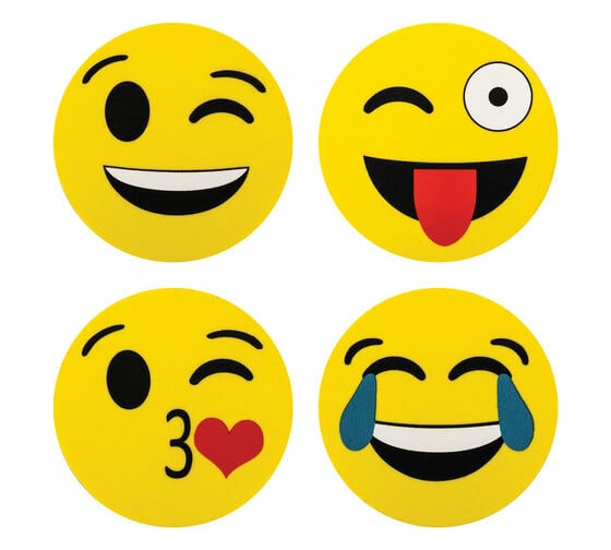 Изображение товара Магнитные стиратели для магнитно-маркерной доски ЮНЛАНДИЯ Смайлик, 50 мм, комплект 4 шт 237504