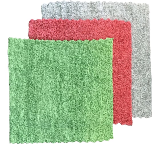 Изображение товара Салфетки из микрофибры ИВАТА 28х28 см, набор из 10 штук 4687205810298