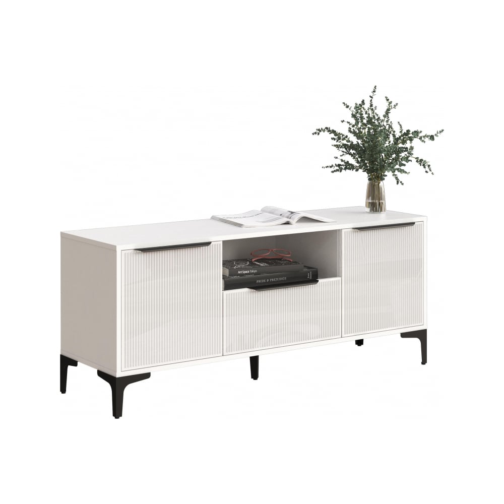 Изображение товара ТВ-тумба Woodville Иадама белый/глянцевый 1350х565х406 мм