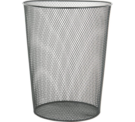 Изображение товара Металлическая корзина для бумаг BRAUBERG Germanium большая, 9 литров, черная 231958